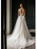 Strapless Ivory Lace Tulle Structured Wedding Dress Strapless Ivory Lace Tulle Structured Wedding Dress